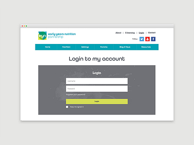 EYNP - Website Design - Login