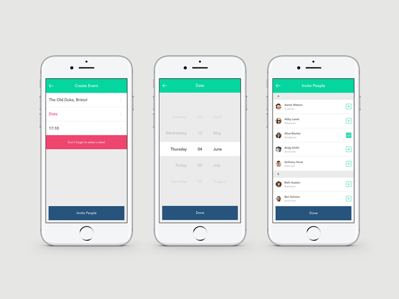 Tipsy - App Design - Create Event by Simon McCade on Dribbble