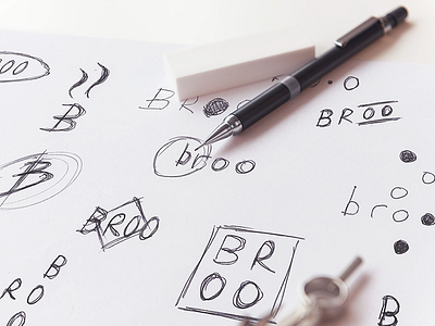 Broo - Logo Design - Sketching brand brand identity branding bristol bubble tea identity logo logo design sketching