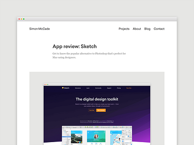 Blog - App Review: Sketch app blog blogging creative design designer freelance portfolio resources sketch web website