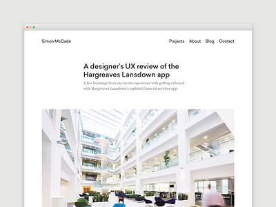 Blog - A designer’s UX review of the Hargreaves Lansdown app blog blogging creative design designer freelance internet portfolio user experience ux web website