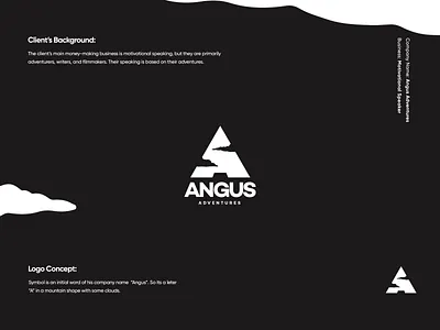 Angus Adventure Logo Design adventure logo branding dribbble dribbble best shot letter a logo logo logo design logodesign logotype mountain logo print shot