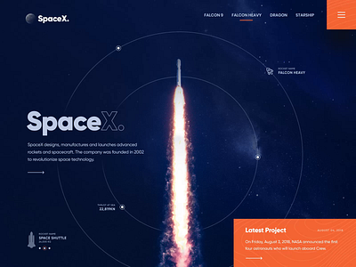 SpaceX Website Design animated website animation dribbble best shot mars modern ui motion graphic planets rocket sifi space spaceship spacex web design website website concept website design