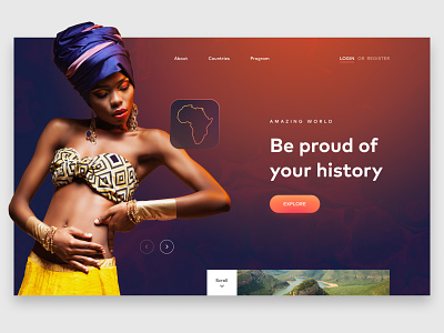 Amazing World africa branding composition culture design figma history landing page photoshop ui ux website