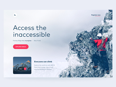 Access The Inaccessible branding climb climbing composition design figma landing page mountain photoshop ui website