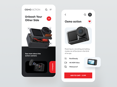 Osmo Action camera action branding business camera composition figma mobile photoshop ui ux waterproof website