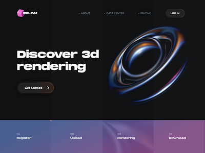 3Dlink design concept 3d blue composition design figma pink presentation render ui ux website website concept