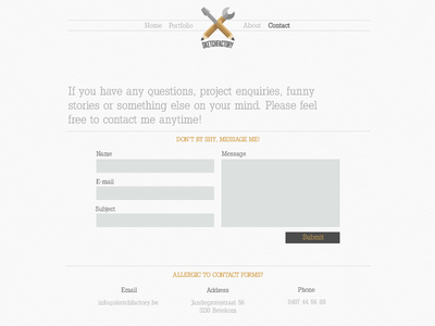 Contact page design