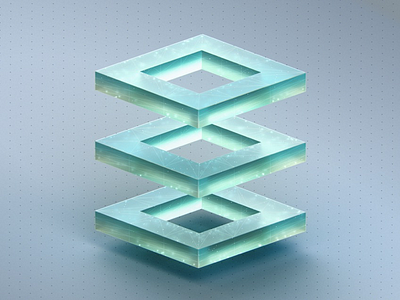 I3ometric 3 bright clear design glass isometric minimalism