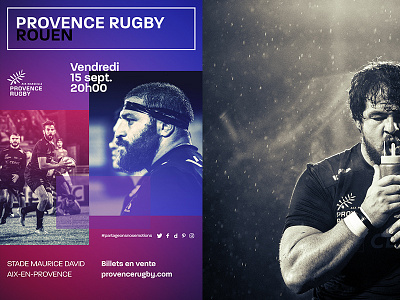 Provence rugby poster artistic direction colors gradient graphic design indesign layers layout mock up photoshop posters shading sports