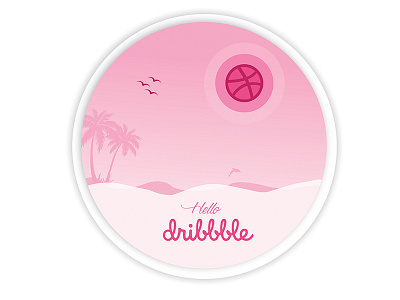 Dribbble First Shot dribbble first shot hello island ocean tropical