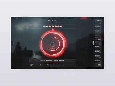 Mainpage 2d blur casino clean dark design h1z1 red ui ux web webapp website