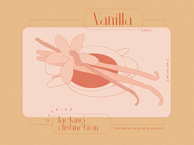 Vanilla adobe illustrator glossary graphic graphic design halftone illustration line drawing modern peach procreate typography