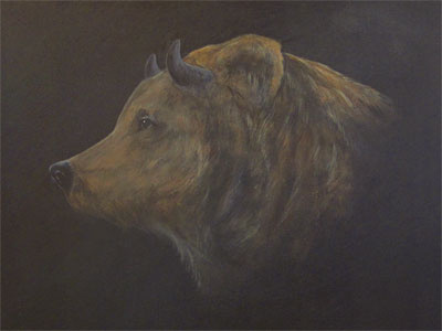 Great Horned Grizzly acrylic bear