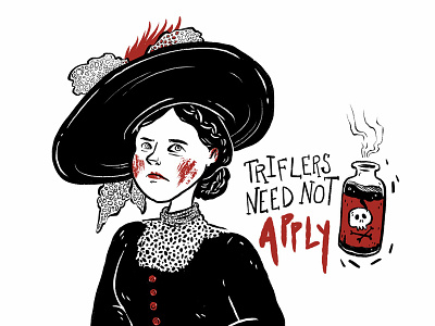 Belle Gunness illustration ipad pro procreate serial killer true crime