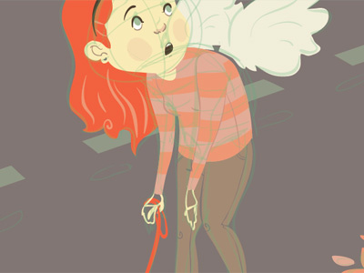 wings progress shot digital illustration illustration friday progress redhead sketch