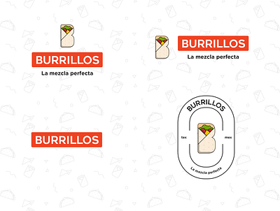 Burrillos badge burrito food foodtruck illustration logo pattern taco texmex