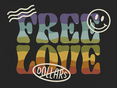 Free Love graphic design handlettering illustration vintage