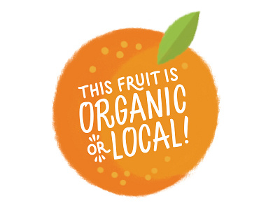 Organic Fruit Display die cut dining display fruit graphic design handlettering organic sign signage