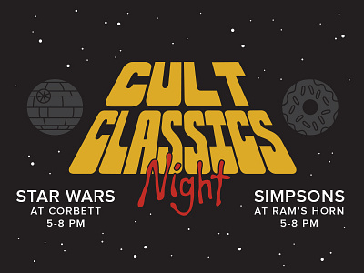 Cult Classic Night design digital event marketing poster print simpsons starwars