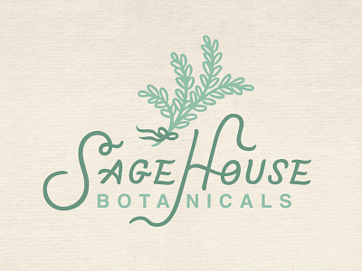 Sage House botanicals graphic design handlettering identity illustrator logo design sage vector