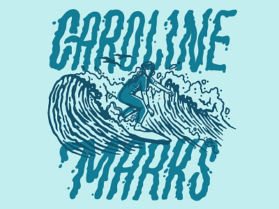 Caroline Marks graphic design handlettering illustration ipad lettering procreate surfer texture
