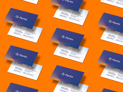 Penta business cards brand business card identity logotype stationary stationary design stationary mockup