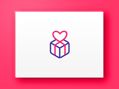 IdeasObsequios Logo brand gift heart icon lines logo love package