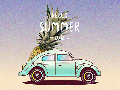 Hello Summer color design poster summer vector