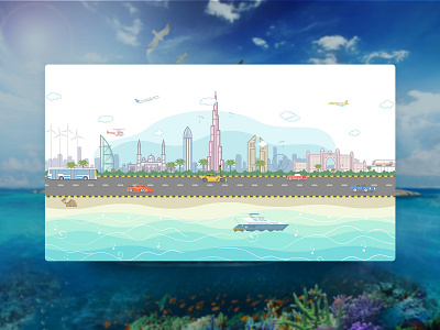 Dubai cityscape Illustration color design dubai illustration