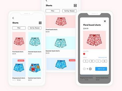 Ecommerce Shorts design ecommerce mobiledesign shorts ui ux uxui xddailychallenge