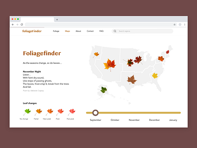 Fall Foliage Finder design fall fall foliage finder ui ux uxui webdesign xddailychallenge