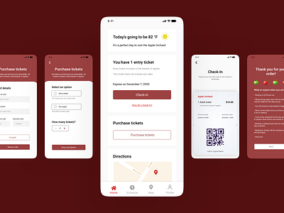 Check-In App apple orchard check in app design mobile mobiledesign tickets ui ux uxui xddailychallenge