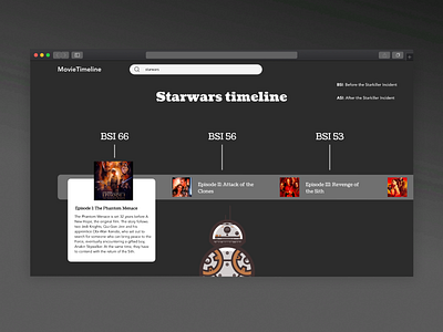 Movies Timeline design movies timeline starwars ui ux uxui webdesign xddailychallenge