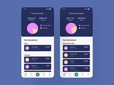 Budget App app budget budgeting design mobile mobiledesign ui ux uxui xddailychallenge