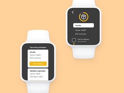 Package Delivery adobexd delivery design package ui ux uxui watch xddailychallenge