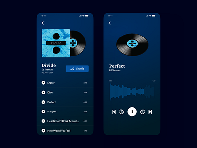 Music Player adobexd design mobile mobiledesign music player ui ux uxui xddailychallenge