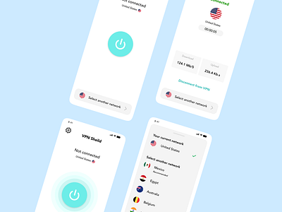 VPN Application adobexd app design mobile ui ux vpn xdcreativechallenge xddailychallenge