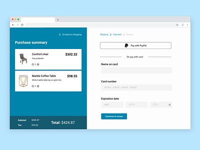 E-commerce checkout adobexd checkout design ecommerce ui ux web webdesign xddailychallenge