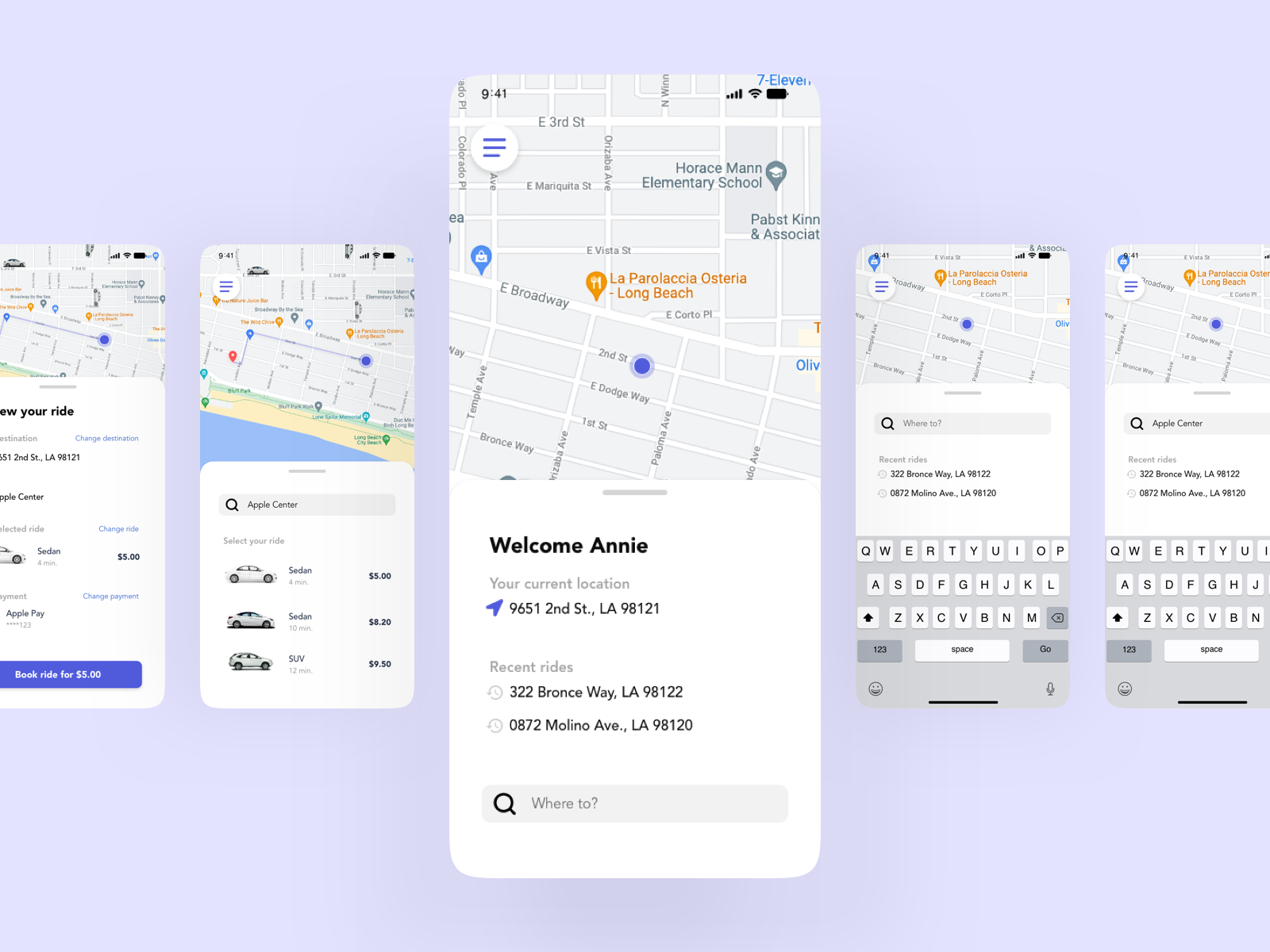 Rideshare App by Annie Yang on Dribbble