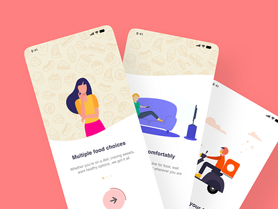 Food Delivery Onboarding adobexd dailyui design food delivery mobile onboarding ui ux xdcreativechallenge xddailychallenge