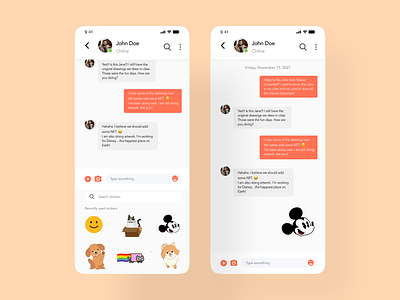 Animated Chat adobexd animated chat chat dailyui design mobile stickers ui ux xddailychallenge