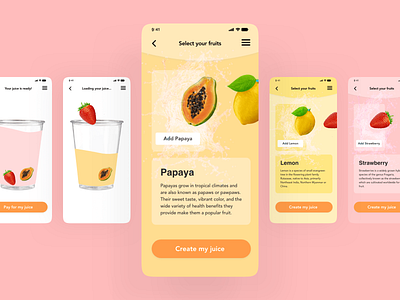 Juice Mobile Ordering adobexd dailyui design juice mobile order smoothie ui ux xddailychallenge