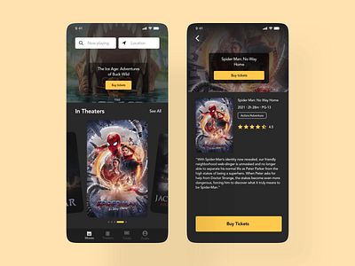 Movie App adobexd app dailyui design mobile movie ui ux xdcreativechallenge xddailychallenge