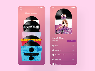 Vinyl Records adobexd app dailyui design mobile music ui ux vinyl xddailychallenge