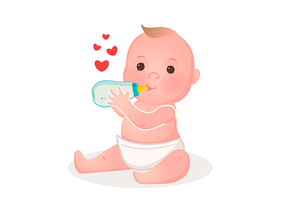 BABY animation baby character cute design drink formula illustration illustrator milk vector