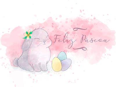 Easter bunny easter egg illustration