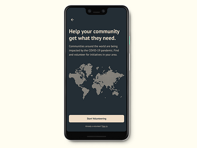Volunteer Sign Up Page Concept android android app app design figma google design material ui mockup pixel pixelart project typography ui ux