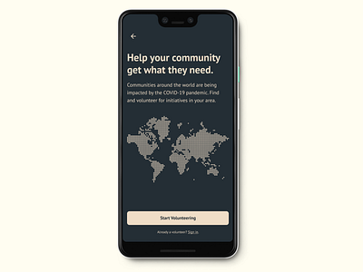 Volunteer Sign Up Page Concept