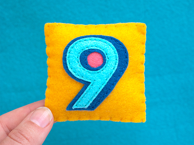 9 / Nineteenth 36daysoftype 9 felt handmade nine sewing type typography